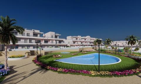 Townhouse in a new modern  complex with its own plot, terrace and solarium, next to the HIGUERICAS beach