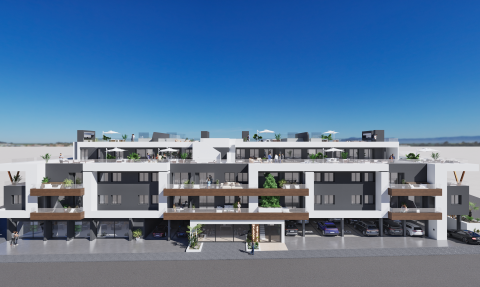 Appartement au centre de Benijofar au rez-de-chaussée avec terrasse de 38 m2 et solarium de 106 m2