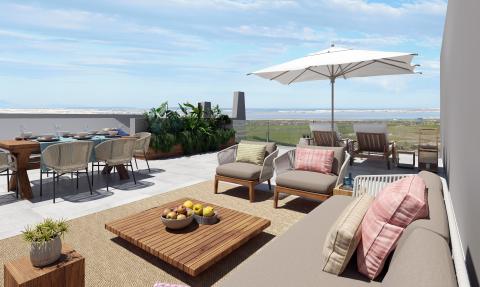 Esquina atiko en moderna residencia Saoco - orientación noreste