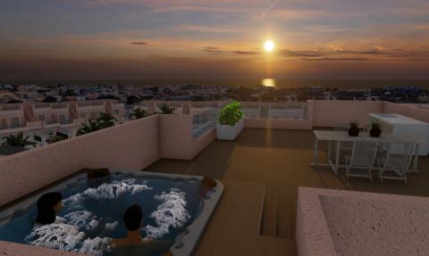 Penthouse in a new modern  complex with a large terrace and solarium, next to the HIGUERICAS beach